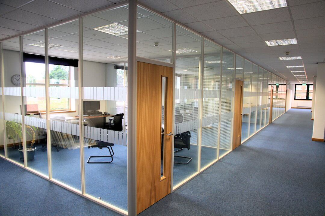Office partitions by Peak Interiors and Maintenance